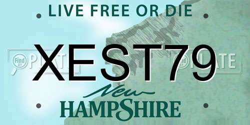 XEST79 New Hampshire License Plate
