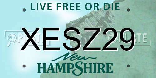 XESZ29 New Hampshire License Plate