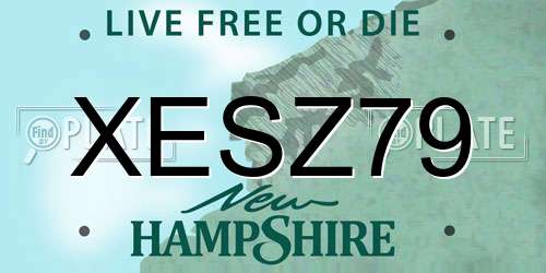 XESZ79 New Hampshire License Plate