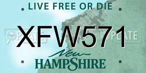XFW571 New Hampshire License Plate
