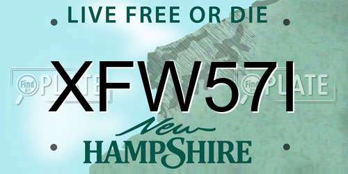 XFW57I New Hampshire License Plate