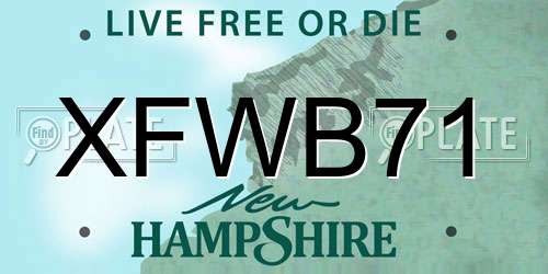 XFWB71 New Hampshire License Plate
