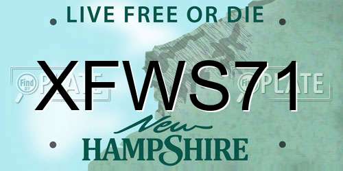 XFWS71 New Hampshire License Plate