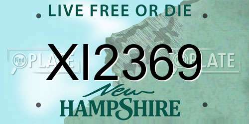 XI2369 New Hampshire License Plate