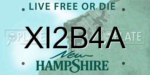 XI2B4A New Hampshire License Plate