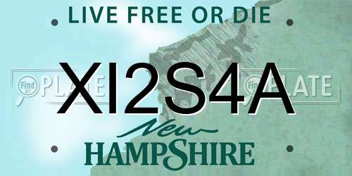 XI2S4A New Hampshire License Plate