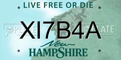 XI7B4A New Hampshire License Plate