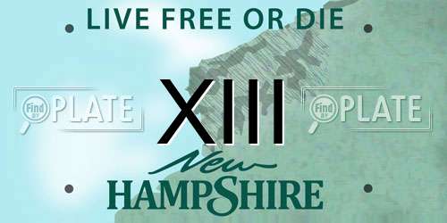 XIII New Hampshire License Plate