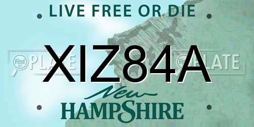 XIZ84A New Hampshire License Plate