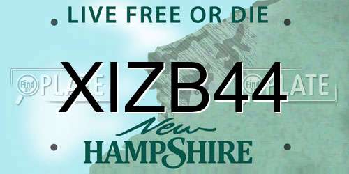 XIZB44 New Hampshire License Plate