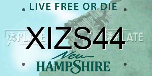 XIZS44 New Hampshire License Plate