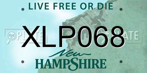 XLP068 New Hampshire License Plate
