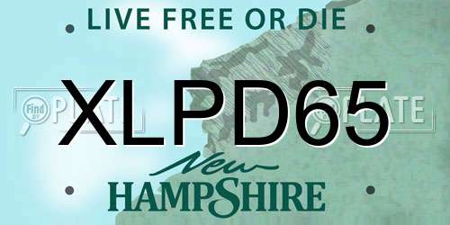 XLPD65 New Hampshire License Plate