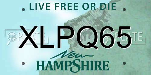 XLPQ65 New Hampshire License Plate
