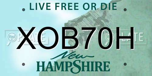 XOB70H New Hampshire License Plate
