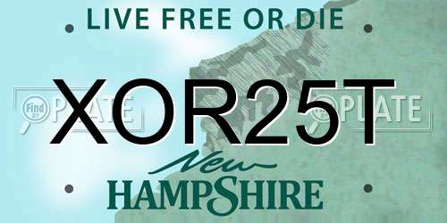 XOR25T New Hampshire License Plate