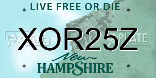 XOR25Z New Hampshire License Plate