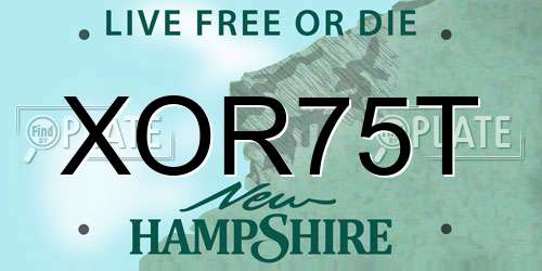 XOR75T New Hampshire License Plate