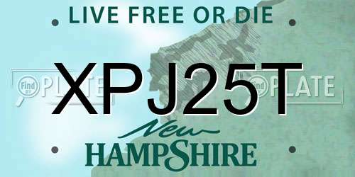 XPJ25T New Hampshire License Plate