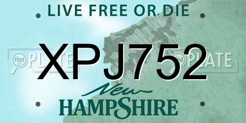 XPJ752 New Hampshire License Plate