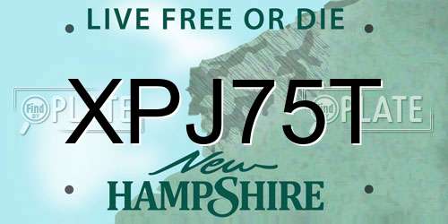 XPJ75T New Hampshire License Plate