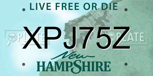 XPJ75Z New Hampshire License Plate