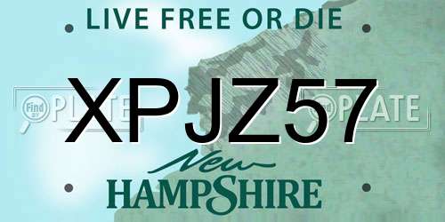 XPJZ57 New Hampshire License Plate