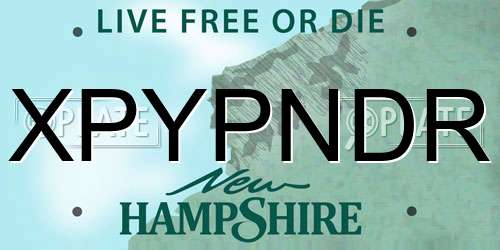 XPYPNDR New Hampshire License Plate