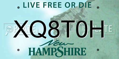 XQ8T0H New Hampshire License Plate