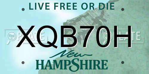 XQB70H New Hampshire License Plate