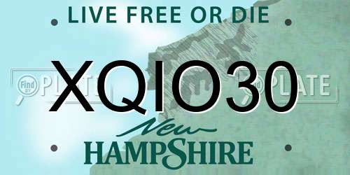 XQIO30 New Hampshire License Plate