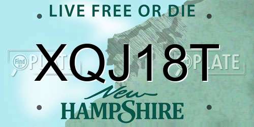 XQJ18T New Hampshire License Plate