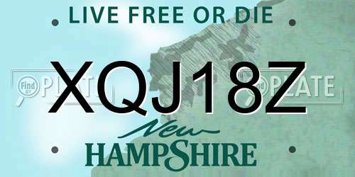 XQJ18Z New Hampshire License Plate