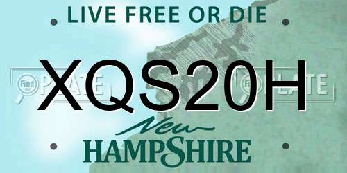 XQS20H New Hampshire License Plate