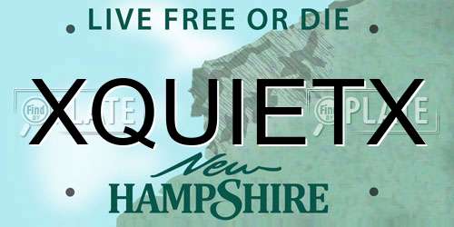 XQUIETX New Hampshire License Plate