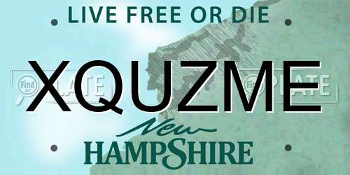 XQUZME New Hampshire License Plate