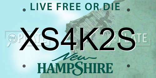 XS4K2S New Hampshire License Plate