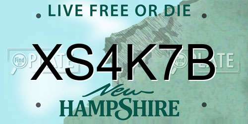 XS4K7B New Hampshire License Plate