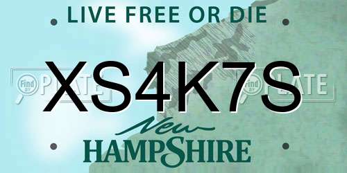 XS4K7S New Hampshire License Plate