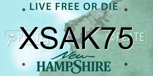 XSAK75 New Hampshire License Plate