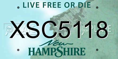 XSC5118 New Hampshire License Plate