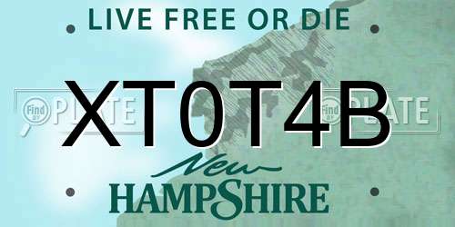 XT0T4B New Hampshire License Plate
