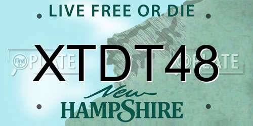 XTDT48 New Hampshire License Plate