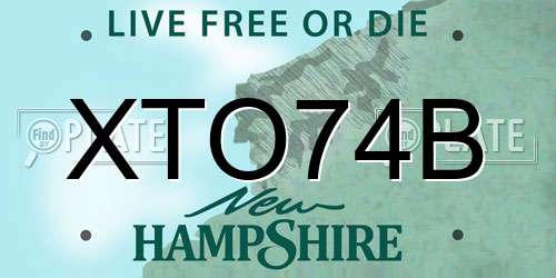 XTO74B New Hampshire License Plate