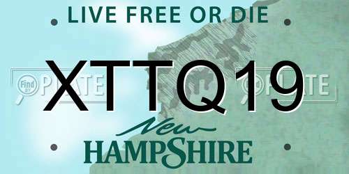 XTTQ19 New Hampshire License Plate