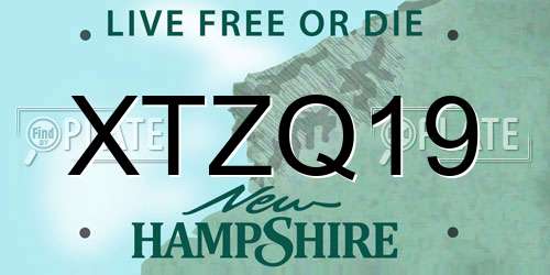 XTZQ19 New Hampshire License Plate
