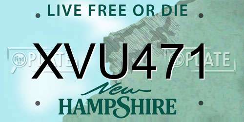 XVU471 New Hampshire License Plate
