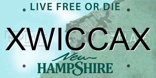 XWICCAX New Hampshire License Plate