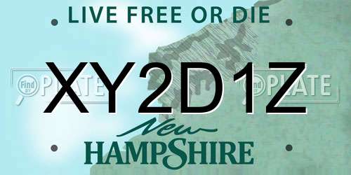 XY2D1Z New Hampshire License Plate