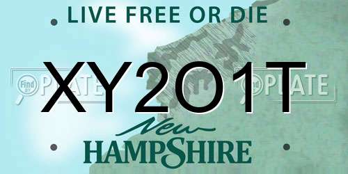 XY2O1T New Hampshire License Plate